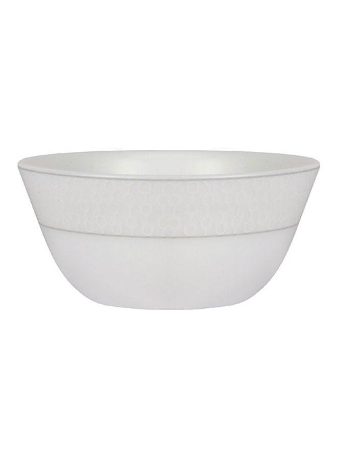 Velvett Collection 8" Stella white Serving Bowl Premium-Quality Opalware Light-Weight and Food-Grade Bowl with Elegant Hexagonal Design White 8inch