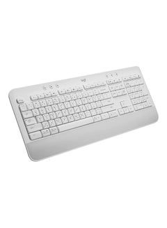Signature K650 Wireless Keyboard Wrist Rest Full Size Ble Bluetooth Or Logi Bolt Usb Receiver Comfort Deep Cushioned Keys Numpad Compatible With Most Os Pc Windows White
