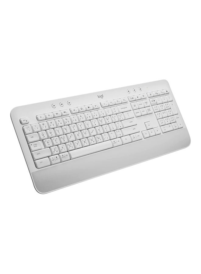 Logitech - Signature K650 Wireless Keyboard Wrist Rest Full Size Ble Bluetooth Or Logi Bolt Usb Receiver Comfort Deep Cushioned Keys Numpad Compatible With Most Os Pc Windows White - Image 1