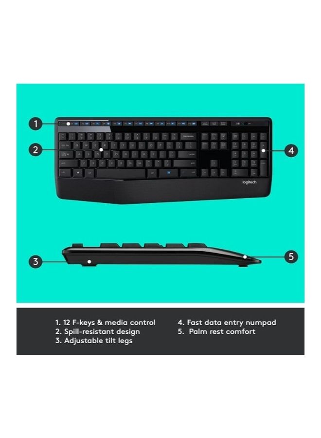 Logitech - MK345 Wireless Keyboard And Mouse Arabic Black - Image 1