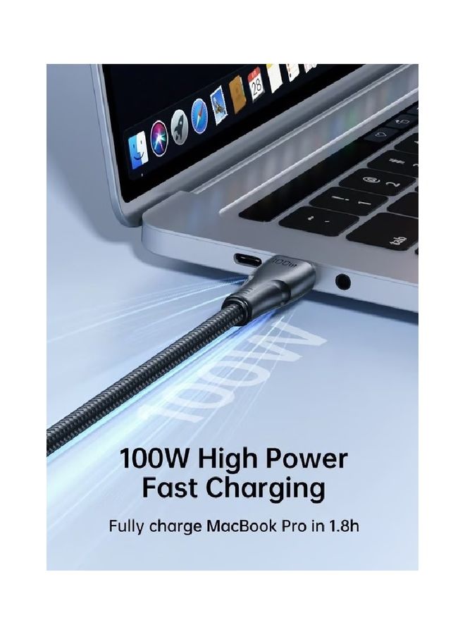 JOYROOM Usb C Cable 100W 2M Usb C Type Charging Cable Nylon Pd Fast Charge Cable Type C Cable For Air Mini Samsung Pixel All Pd Usb C Charger White  - Image 3