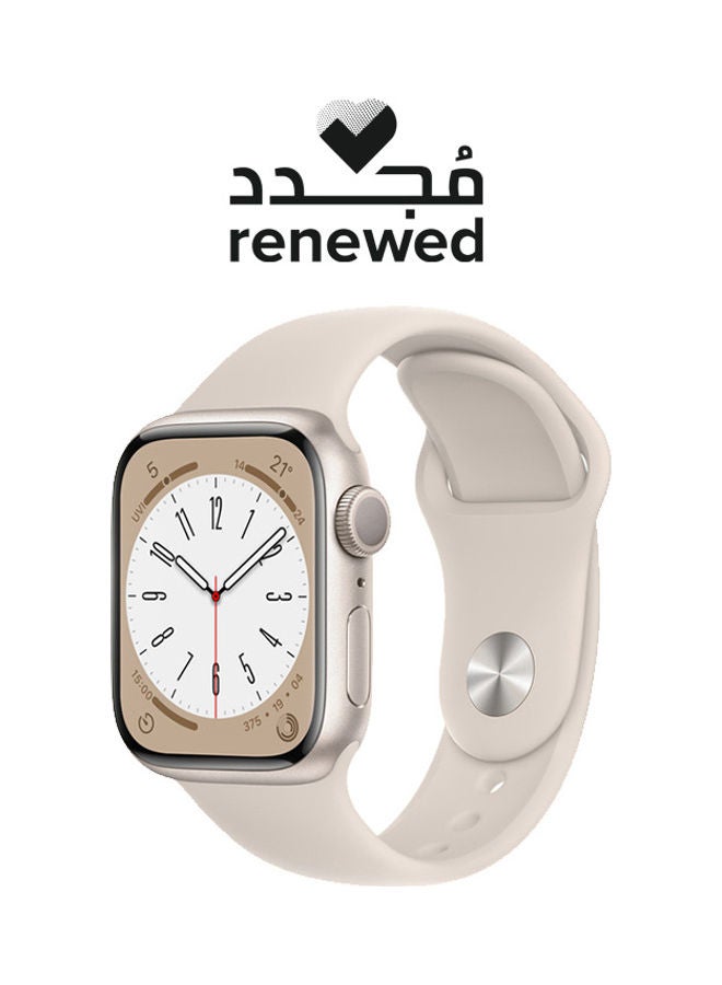 ابل  Renewed - Watch Series 8 GPS 41mm Aluminium Case With Sport Band Starlight - Image 1