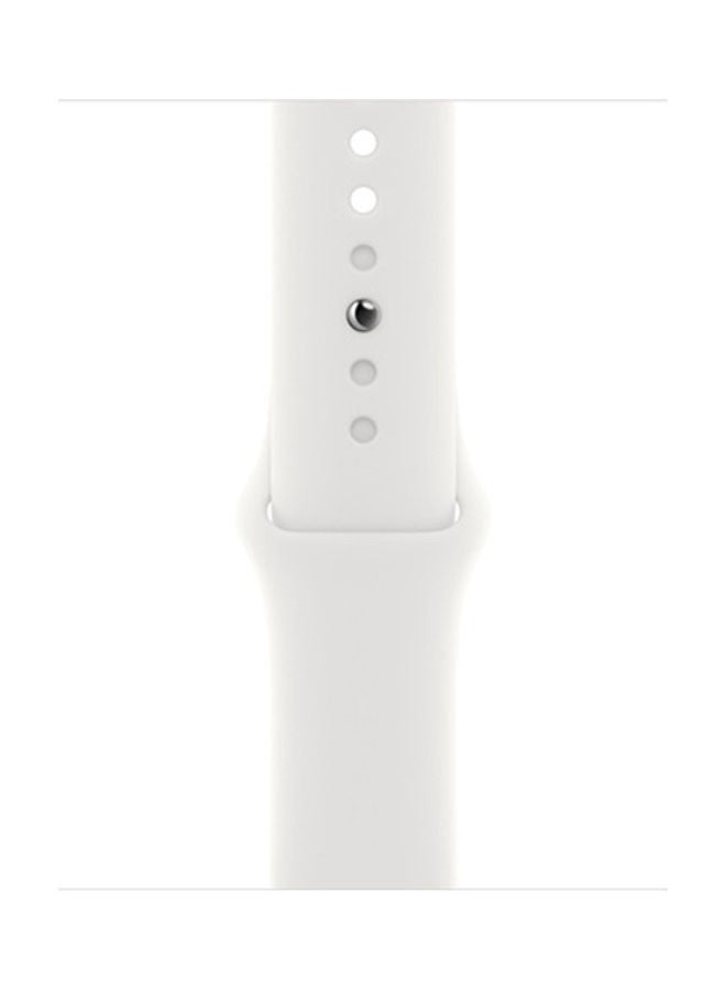 ابل  Renewed - Watch Series 8 GPS 45mm Silver Aluminium Case With Sport Band White - Image 3