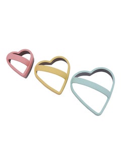 Royalford Cookie Cutter 3pcs Stainless Steel Cookie Cutter RF10961 Baking Moulds Heart Shape Cookie Cutter with PP Handle Baking Dough Tools Multicolour 8x7x6cm  - Image 3