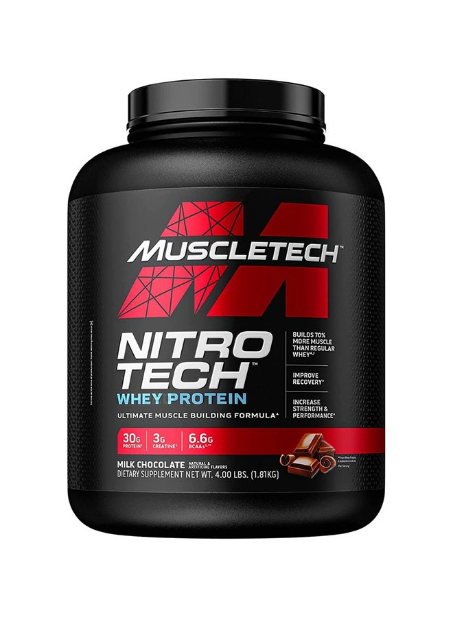 MuscleTech - Nitro Tech Whey Protein - Milk Chocolate 4lbs - Image 1