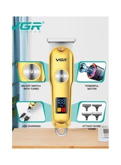 VGR Cordless Professional Hair And Beard Trimmer Gold  - Image 2