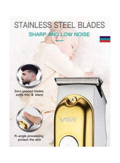VGR Cordless Professional Hair And Beard Trimmer Gold  - Image 4