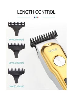 VGR Cordless Professional Hair And Beard Trimmer Gold  - Image 5