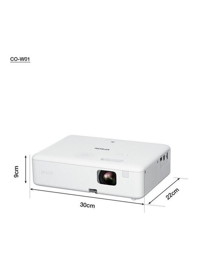 EPSON - Projector Epson 3Lcd, 3000 Lumens, Portable Wxga Projector - CO-W01 White - Image 1