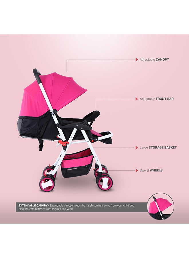 BABY PLUS - Portable Infant Baby Stroller With 3 Position Adjustable Seat And Canopy, Reversible Handle, Safety Belt, Storage - Image 1