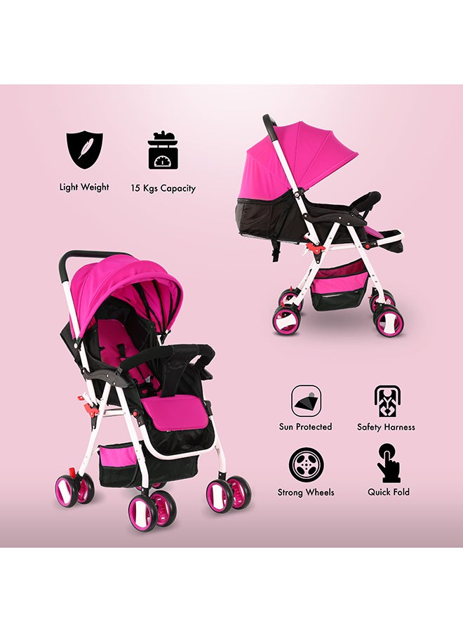 BABY PLUS - Portable Infant Baby Stroller With 3 Position Adjustable Seat And Canopy, Reversible Handle, Safety Belt, Storage - Image 1