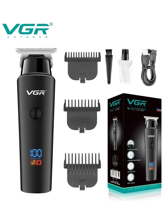 في جي آر آلة قص الشعر المحترفة من VGR ماكينة حلاقة كهربائية لاسلكية بشاحن USB وشاشة LED عرض للرجال V-937 فضي/أبيض  - Image 1