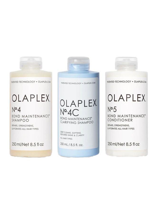 Olaplex - No 4 Bond Shampoo 250ml No 4C Clarifying Shampoo 250ml And No 5 Bond Conditioner 250ml Bundles 750ml - Image 1