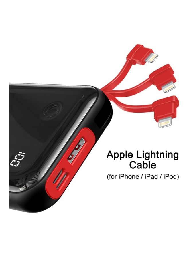 Baseus - 10000.0 mAh Baseus PPXF-E09 - Mini S Digital Display Power Bank ( 10000mAh - 15W - 5V - 3A ) , With Lightning Cable , Compatible With Apple iPhone iPad Samsung Huawei Xiaomi Oppo - Red Multicolour - Image 1