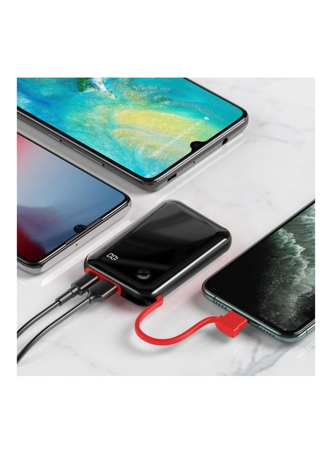 Baseus - 10000.0 mAh Baseus PPXF-E09 - Mini S Digital Display Power Bank ( 10000mAh - 15W - 5V - 3A ) , With Lightning Cable , Compatible With Apple iPhone iPad Samsung Huawei Xiaomi Oppo - Red Multicolour - Image 1