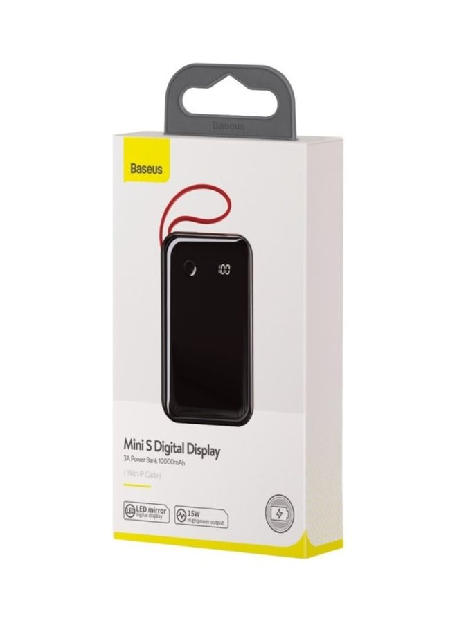 Baseus - 10000.0 mAh Baseus PPXF-E09 - Mini S Digital Display Power Bank ( 10000mAh - 15W - 5V - 3A ) , With Lightning Cable , Compatible With Apple iPhone iPad Samsung Huawei Xiaomi Oppo - Red Multicolour - Image 1