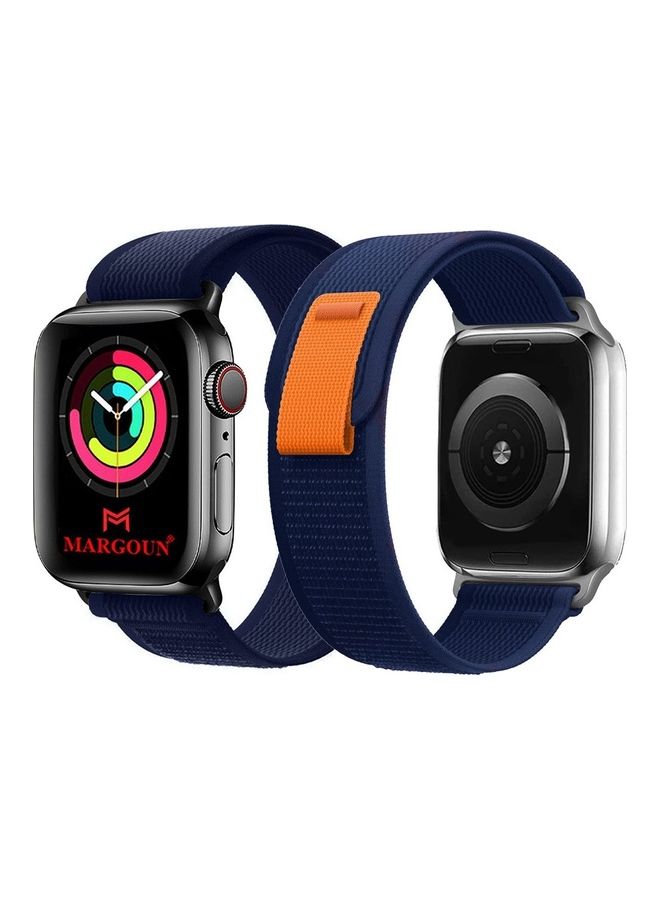 MARGOUN - Apple Watch Trail Band 38Mm 40Mm 41Mm Nylon Woven Sport Strap For iWatch Series Ultra 8 7 SE 6 5 4 3 2 4 Dark Blue - Image 1