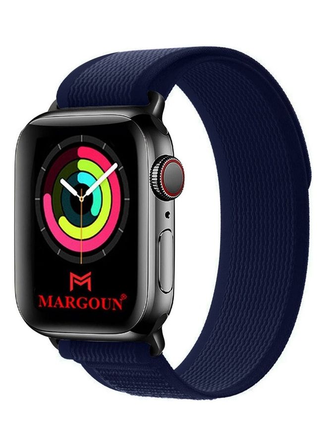 MARGOUN - Apple Watch Trail Band 38Mm 40Mm 41Mm Nylon Woven Sport Strap For iWatch Series Ultra 8 7 SE 6 5 4 3 2 4 Dark Blue - Image 1