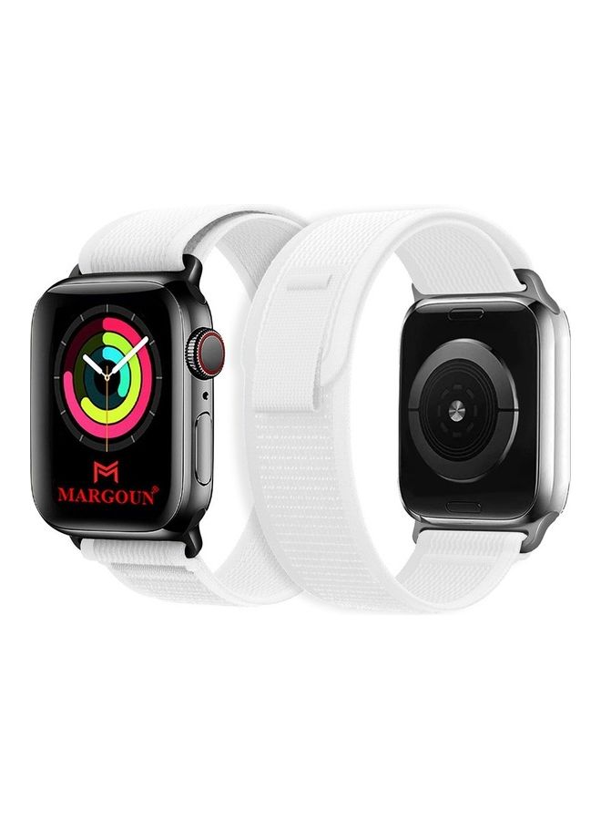 MARGOUN - Apple Watch Trail Band 38mm 40mm 41mm Nylon Woven Sport Strap For Iwatch Series Ultra/8/7/SE/6/5/4/3/2/2 White - Image 1