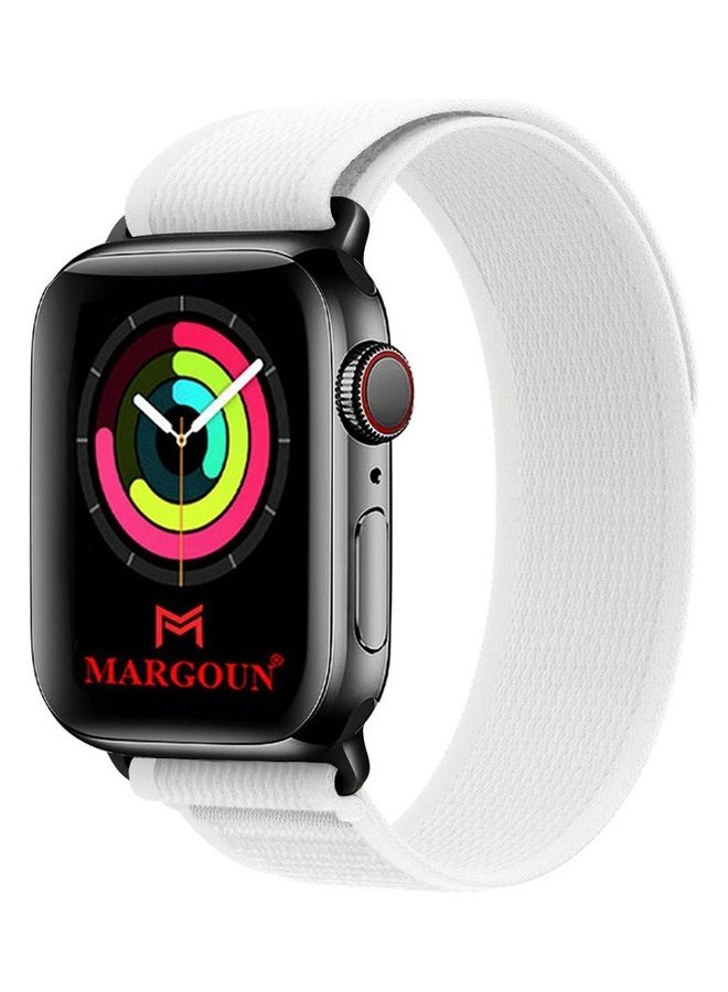MARGOUN - Apple Watch Trail Band 38mm 40mm 41mm Nylon Woven Sport Strap For Iwatch Series Ultra/8/7/SE/6/5/4/3/2/2 White - Image 1