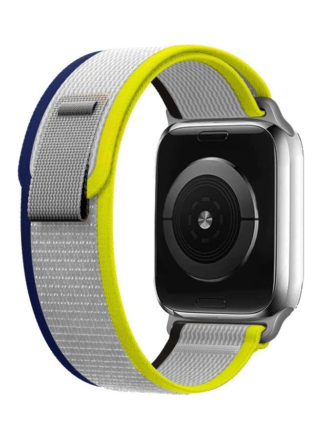 MARGOUN - Apple Watch Trail Band 38Mm 40Mm 41Mm Nylon Woven Sport Strap For iWatch Series Ultra 8 7 SE 6 5 4 3 2 8 Grey/Yellow/Blue - Image 1