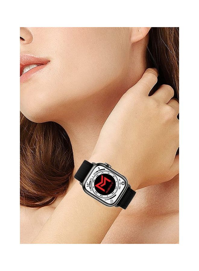 MARGOUN - Apple Watch Trail Band 38mm 40mm 41mm Nylon Woven Sport Strap For Iwatch Series Ultra/8/7/SE/6/5/4/3/2/6 Black - Image 1