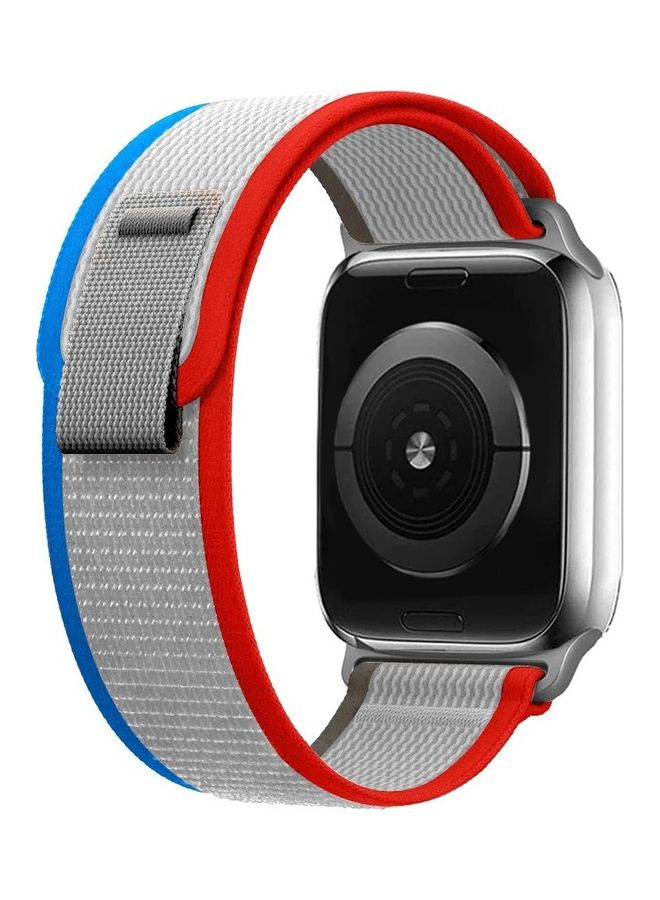 MARGOUN Apple Watch Trail Band 38mm 40mm 41mm Nylon Woven Sport Strap For Iwatch Series Ultra/8/7/SE/6/5/4/3/2/7 Red/Blue - Image 4