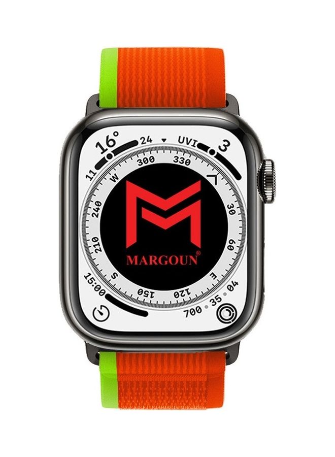 MARGOUN - Apple Watch Trail Band 38mm 40mm 41mm Nylon Woven Sport Strap For IWatch Series Ultra/8/7/SE/6/5/4/3/2/9 Orange/Green - Image 1
