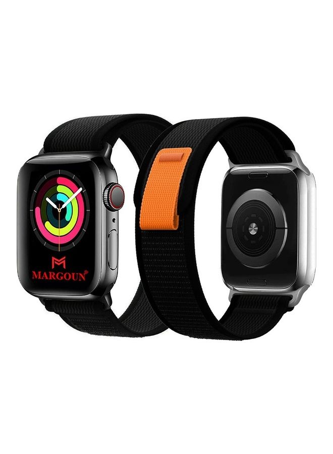 MARGOUN - Apple Watch Trail Band 38mm 40mm 41mm Nylon Woven Sport Strap For Iwatch Series Ultra/8/7/SE/6/5/4/3/2/6 Black - Image 1