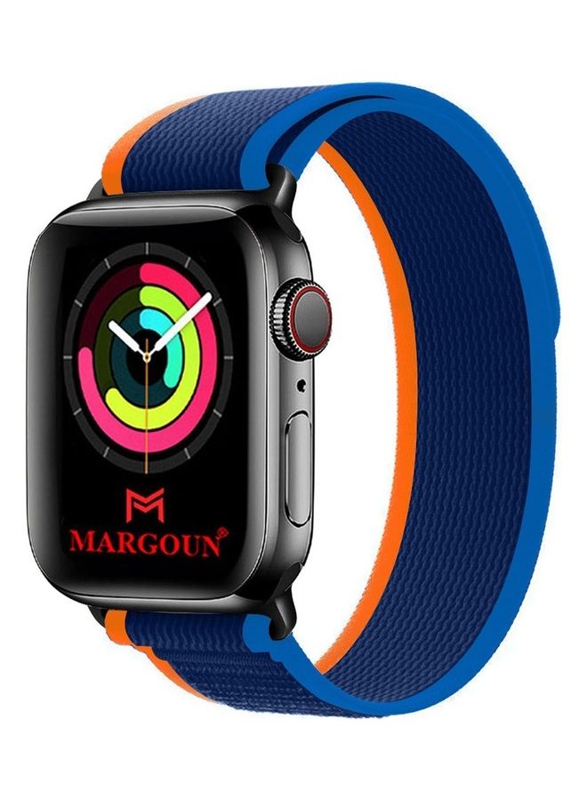Apple Watch Trail Band 38Mm 40Mm 41Mm Nylon Woven Sport Strap For iWatch Series Ultra 8 7 SE 6 5 4 3 2 1 Dark Navy Blue