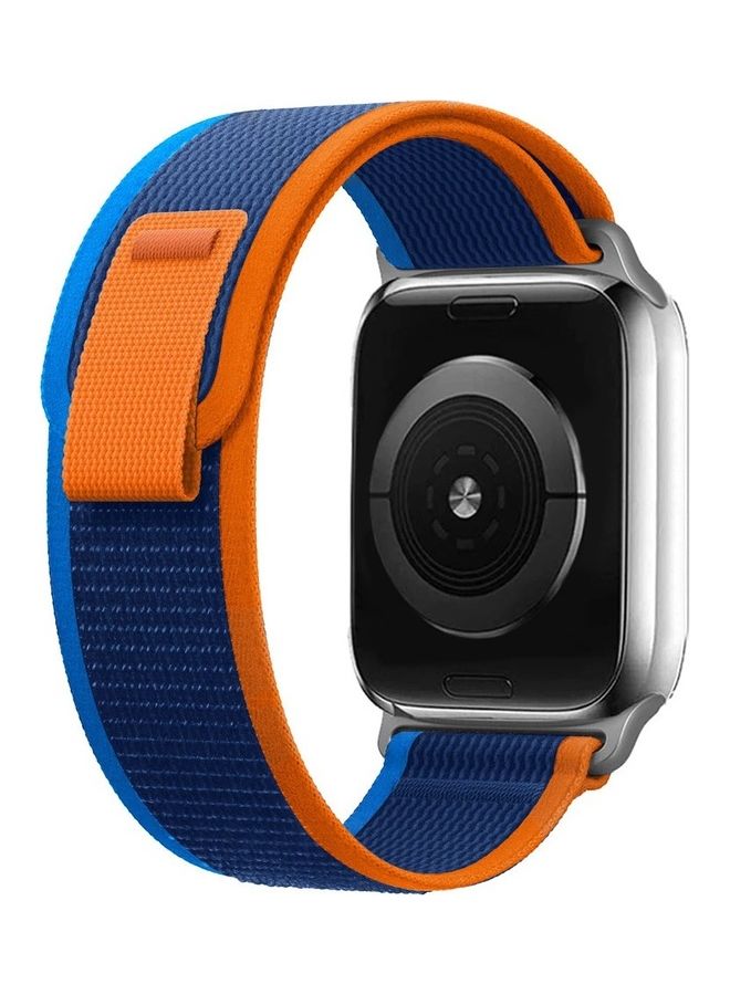 Apple Watch Trail Band 38Mm 40Mm 41Mm Nylon Woven Sport Strap For iWatch Series Ultra 8 7 SE 6 5 4 3 2 1 Dark Navy Blue