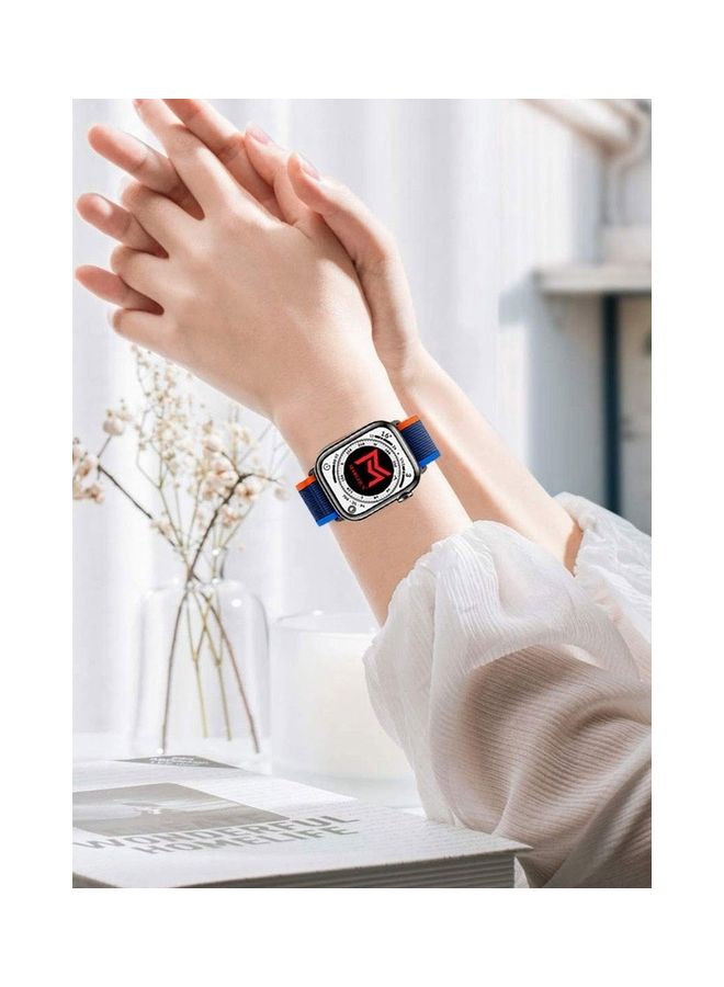 Apple Watch Trail Band 38Mm 40Mm 41Mm Nylon Woven Sport Strap For iWatch Series Ultra 8 7 SE 6 5 4 3 2 1 Dark Navy Blue