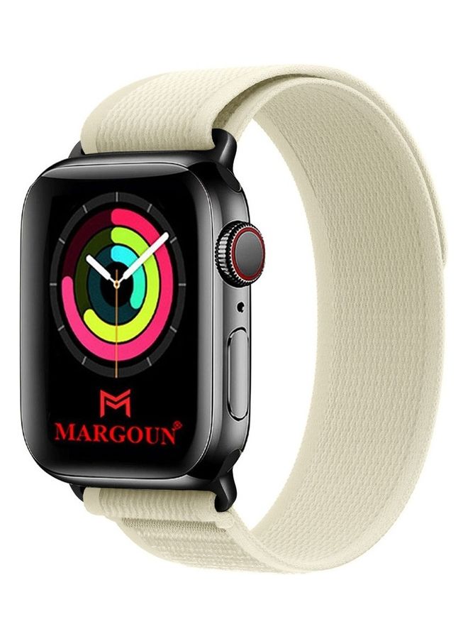 MARGOUN - Apple Trail Band 38mm 40mm 41mm Nylon Woven Sport Strap For iWatch Series Ultra/8/7/SE/6/5/4/3/2/12 Star Light - Image 1