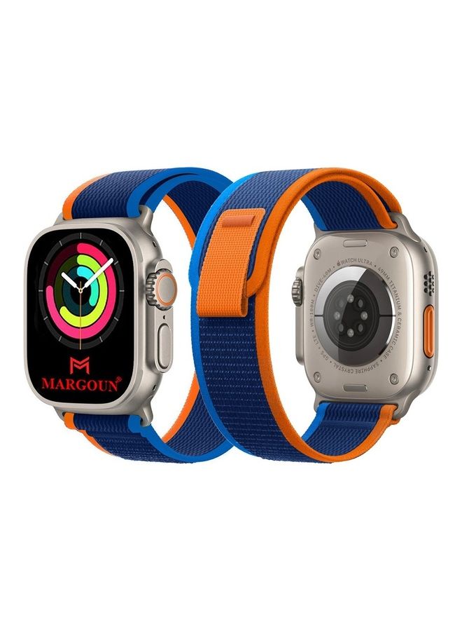 MARGOUN Apple Watch Trail Band 49Mm 45Mm 44Mm 42Mm Nylon Woven Sport Strap For iWatch Series Ultra 8 7 SE 6 5 4 3 2 1 Dark Navy Blue - Image 1