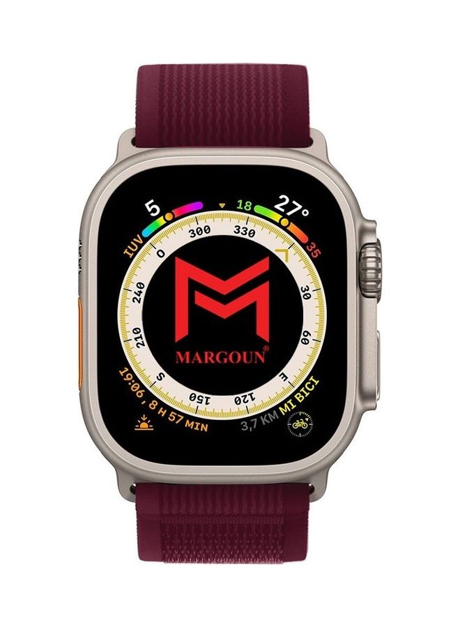 MARGOUN Apple Watch Trail Band 49mm 45mm 44mm 42mm Nylon Woven Sport Strap For iWatch Series Ultra/8/7/SE/6/5/4/3/2/5 Maron - Image 2