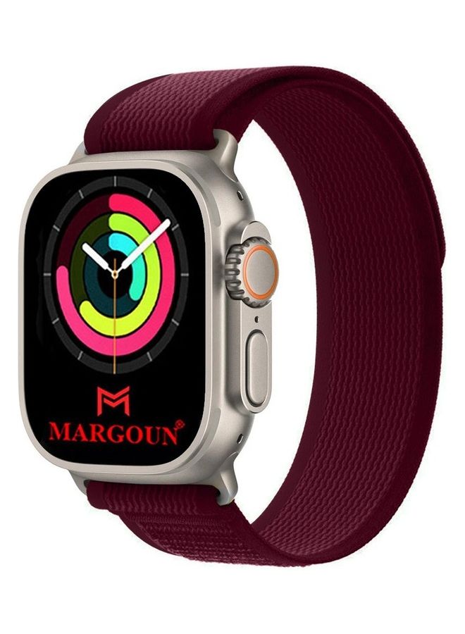 MARGOUN Apple Watch Trail Band 49mm 45mm 44mm 42mm Nylon Woven Sport Strap For iWatch Series Ultra/8/7/SE/6/5/4/3/2/5 Maron - Image 3