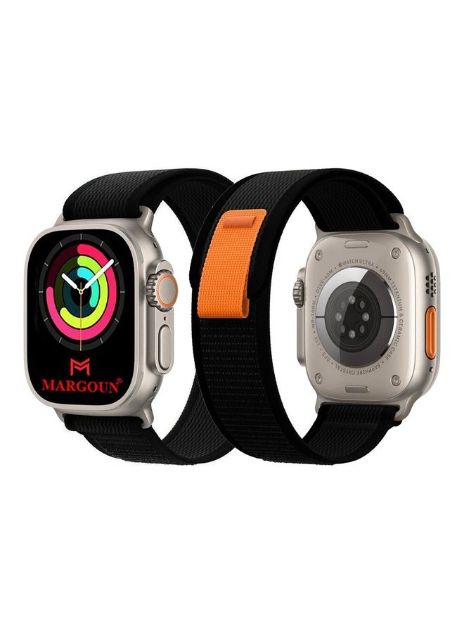 MARGOUN - Apple Watch Trail Band 49mm 45mm 44mm 42mm Nylon Woven Sport Strap for iWatch Series Ultra/8/7/SE/6/5/4/3/2/6 Black - Image 1