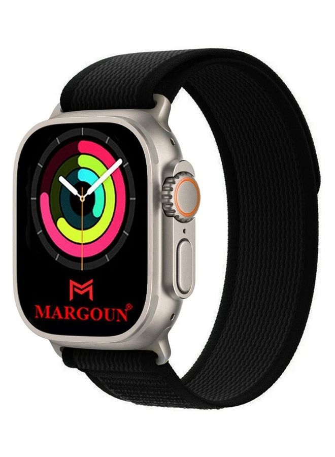 MARGOUN - Apple Watch Trail Band 49mm 45mm 44mm 42mm Nylon Woven Sport Strap for iWatch Series Ultra/8/7/SE/6/5/4/3/2/6 Black - Image 1