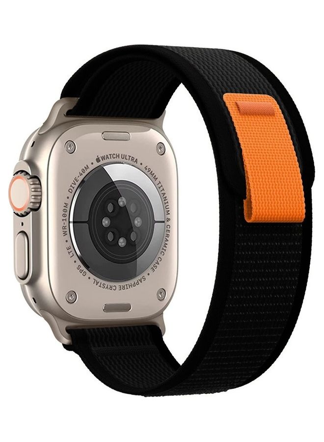 MARGOUN - Apple Watch Trail Band 49mm 45mm 44mm 42mm Nylon Woven Sport Strap for iWatch Series Ultra/8/7/SE/6/5/4/3/2/6 Black - Image 1