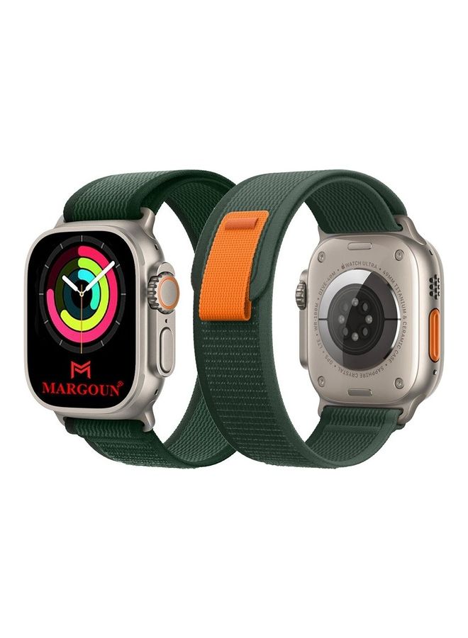 MARGOUN Apple Watch Trail Band 49Mm 45Mm 44Mm 42Mm Nylon Woven Sport Strap For iWatch Series Ultra 8 7 SE 6 5 4 3 2 10 Navy Green - Image 1