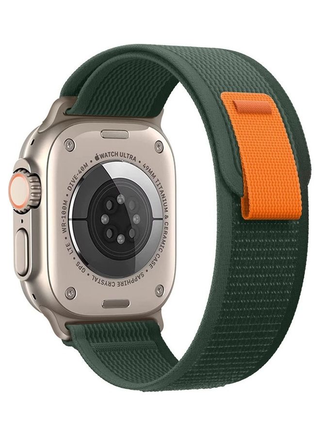 MARGOUN Apple Watch Trail Band 49Mm 45Mm 44Mm 42Mm Nylon Woven Sport Strap For iWatch Series Ultra 8 7 SE 6 5 4 3 2 10 Navy Green - Image 4