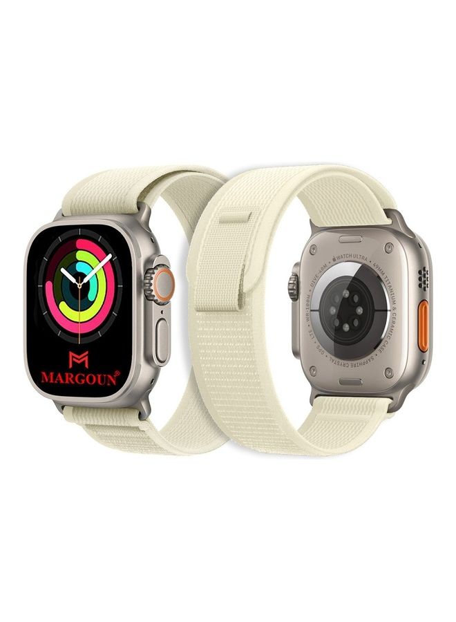 MARGOUN - Apple Watch Trail Band 49Mm 45Mm 44Mm 42Mm Nylon Woven Sport Strap For iWatch Series Ultra 8 7 SE 6 5 4 3 2 12 Star Light - Image 1