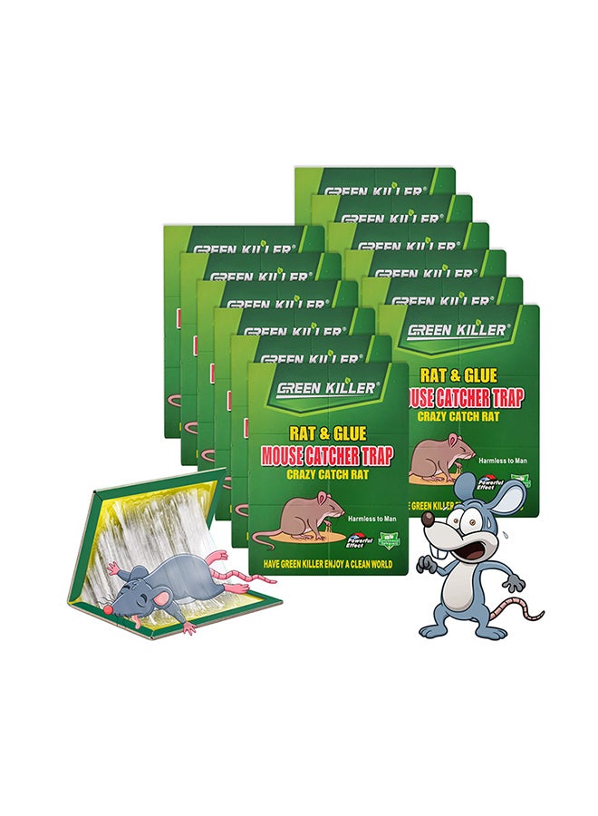 Generic 12-Piece Garden Mouse And Rat Glue Traps Set Multicolour 21x16x12cm  - Image 1