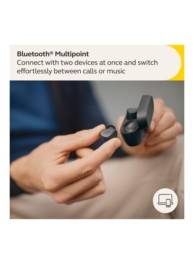 Elite 4 True Wireless Earbuds Active Noise Cancelling Headphones Discreet And Comfortable Bluetooth Earphones With Spotify Tap Playback Google Fast Microsoft Swift Pair Navy Blue