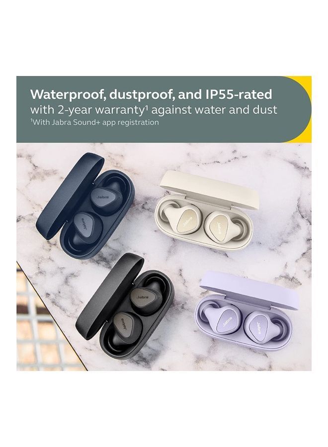 Elite 4 True Wireless Earbuds Active Noise Cancelling Headphones Discreet And Comfortable Bluetooth Earphones With Spotify Tap Playback Google Fast Microsoft Swift Pair Navy Blue