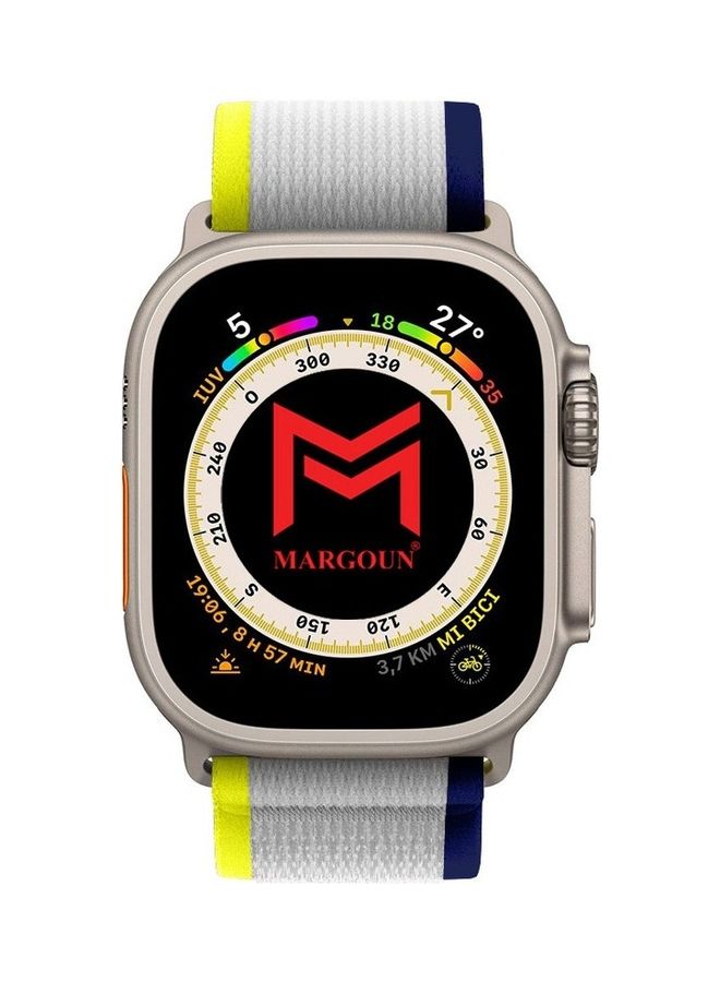 MARGOUN Apple Watch Trail Band 49Mm 45Mm 44Mm 42Mm Nylon Woven Sport Strap For iWatch Series Ultra 8 7 SE 6 5 4 3 2 8 Grey/Yellow/Blue - Image 2