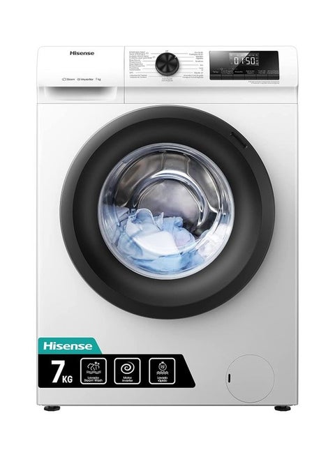 Front Load Washing Machine With Inverter Motor 1200 RPM 1 Year Warranty 7 kg WFQP7012EVM White