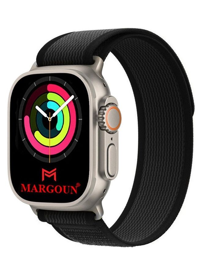 MARGOUN - Apple Watch Trail Band 49mm 45mm 44mm 42mm Nylon Woven Sport Strap For iWatch Series Ultra/8/7/SE/6/5/4/3/2/11 Dark Grey - Image 1