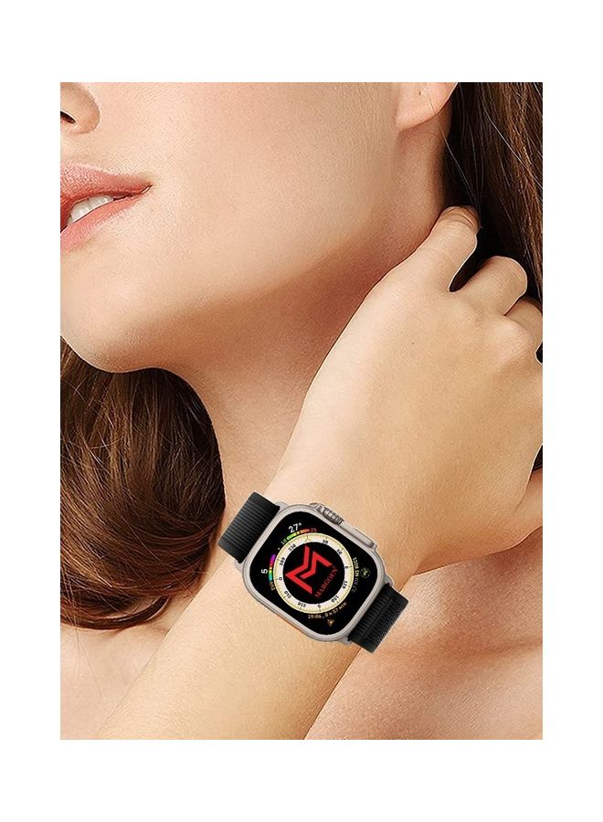 MARGOUN - Apple Watch Trail Band 49mm 45mm 44mm 42mm Nylon Woven Sport Strap For iWatch Series Ultra/8/7/SE/6/5/4/3/2/11 Dark Grey - Image 1