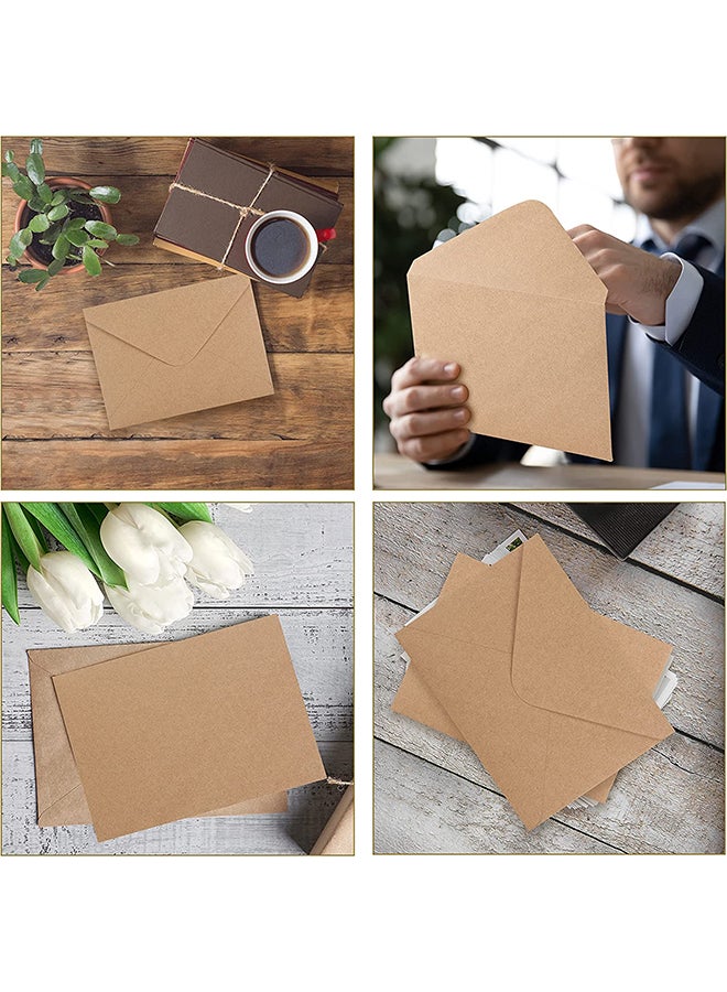Generic - 10-Piece Postcard Paper Envelopes Set Brown - Image 1